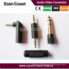 Gold 3.5mm/6.35mm male to female audio connector types adapter